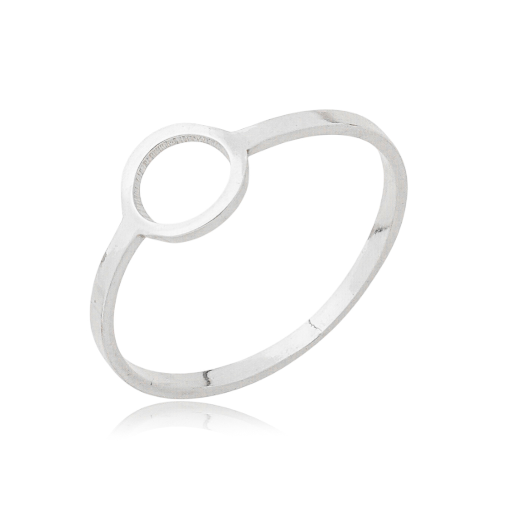 Anel Feminino em Prata - Circulo Vazado