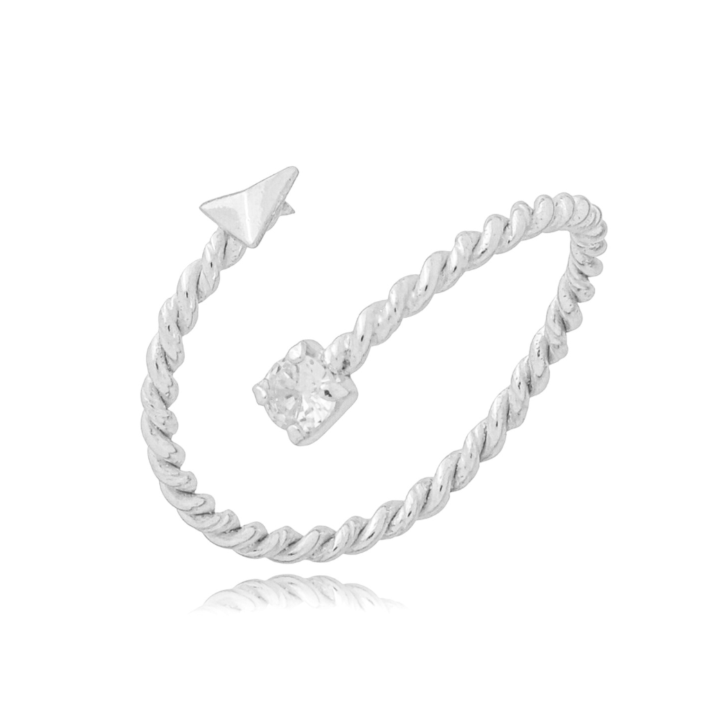 Anel Feminino em Prata - Ponto de Luz Regulável