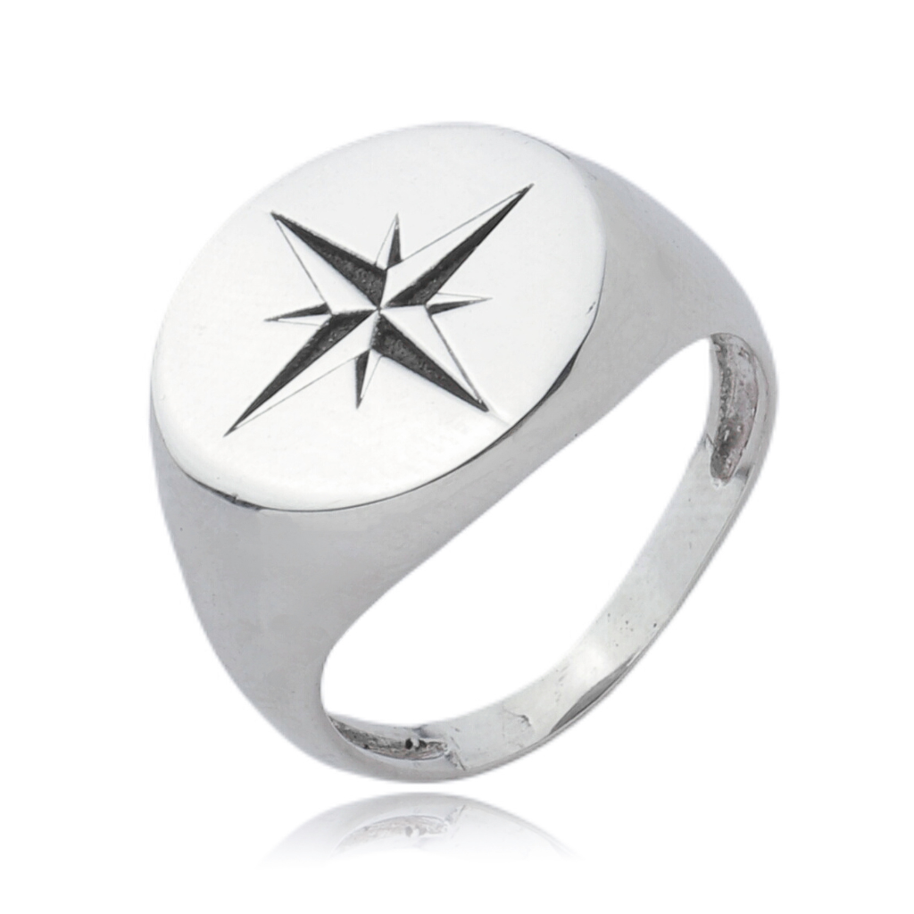 Anel em Prata 925 - Rosa dos Ventos