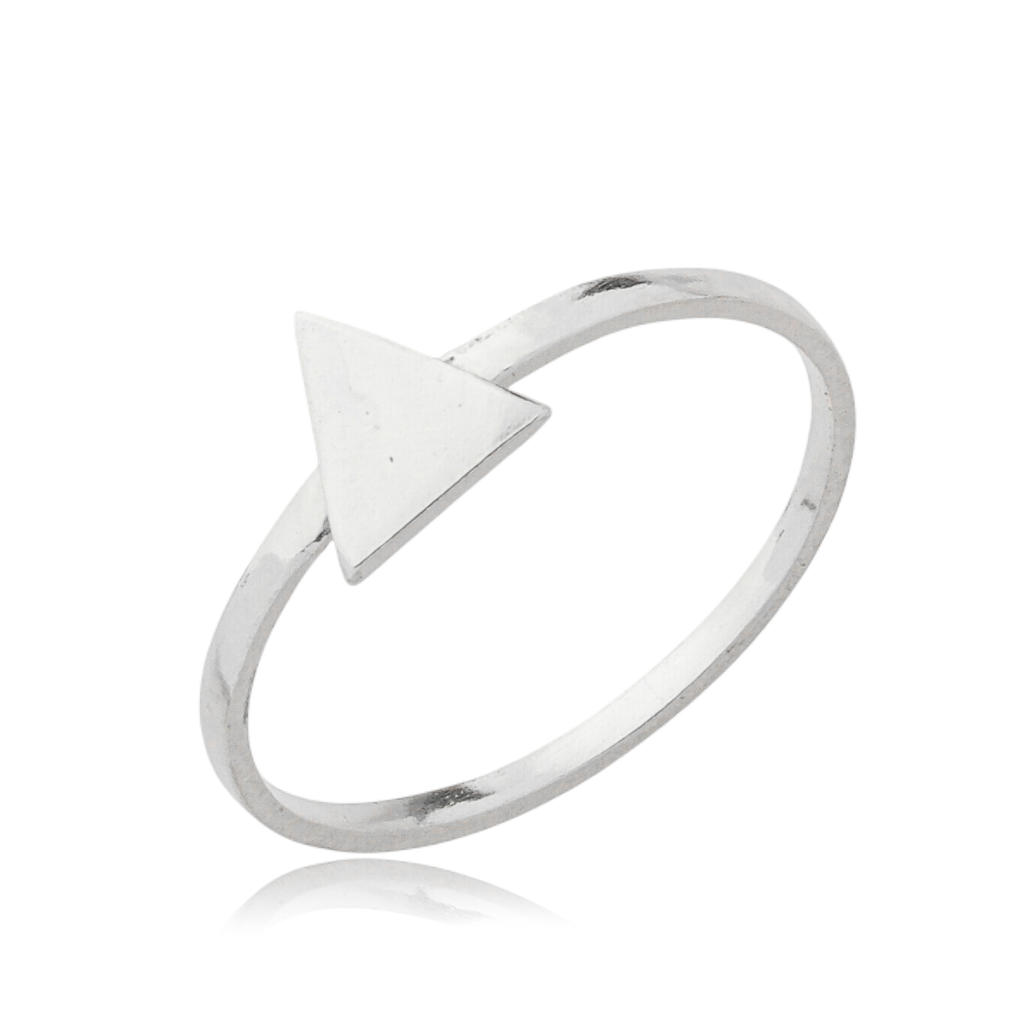 Anel Feminino em Prata - Triangulo Liso