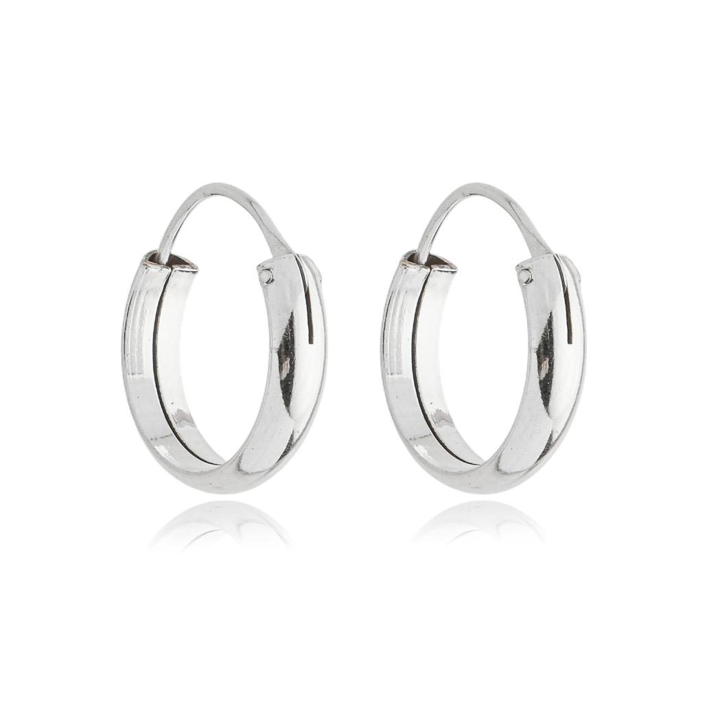 Argola Feminina em Prata - Lisa Abaulada