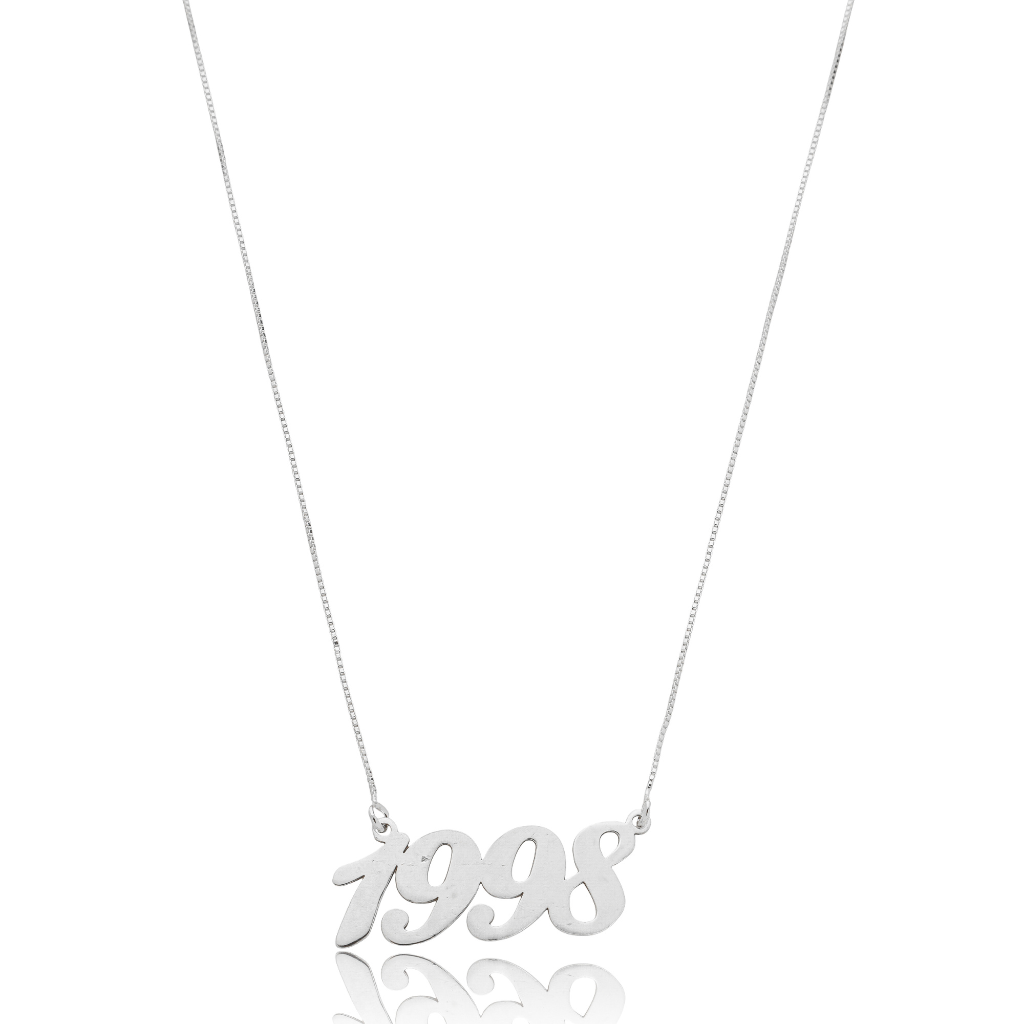Colar Feminino em Prata - Data Personalizada