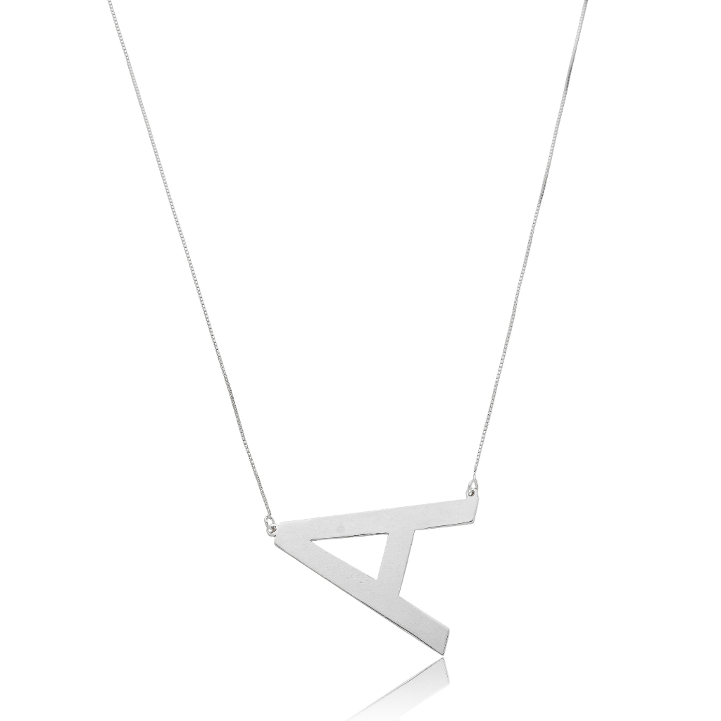 Colar Feminino em Prata - Letra Lisa