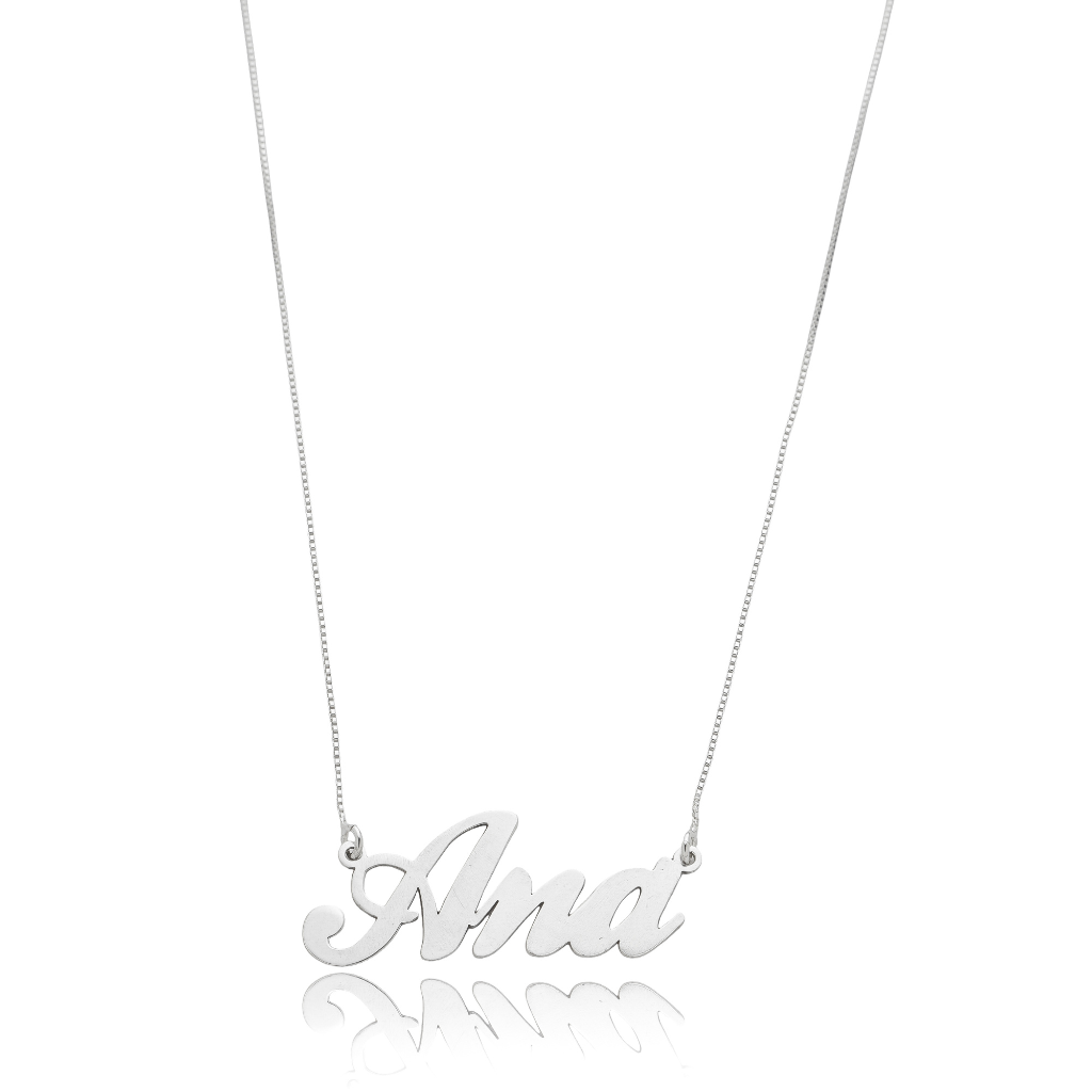 Colar Feminino em Prata - Nome Personalizado