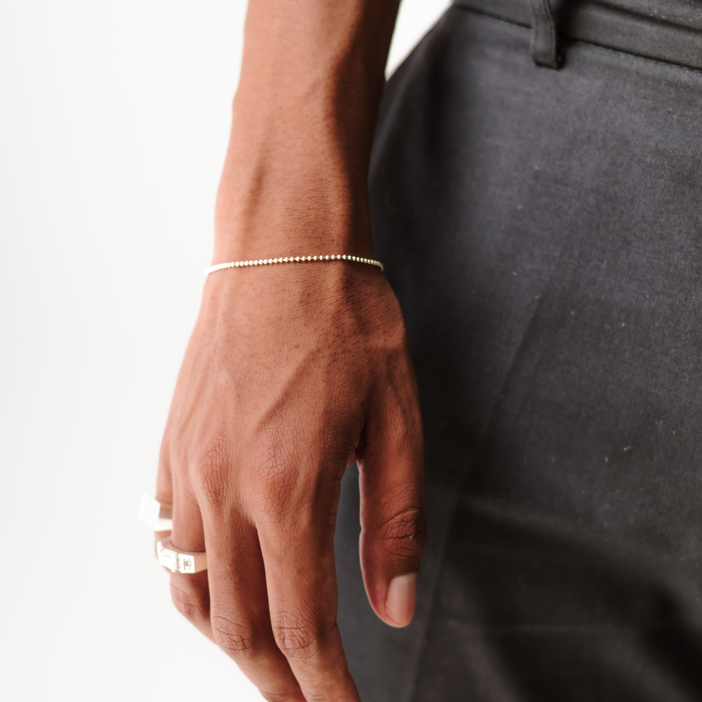 Pulseira em Prata 925 - Esferas Diamantada