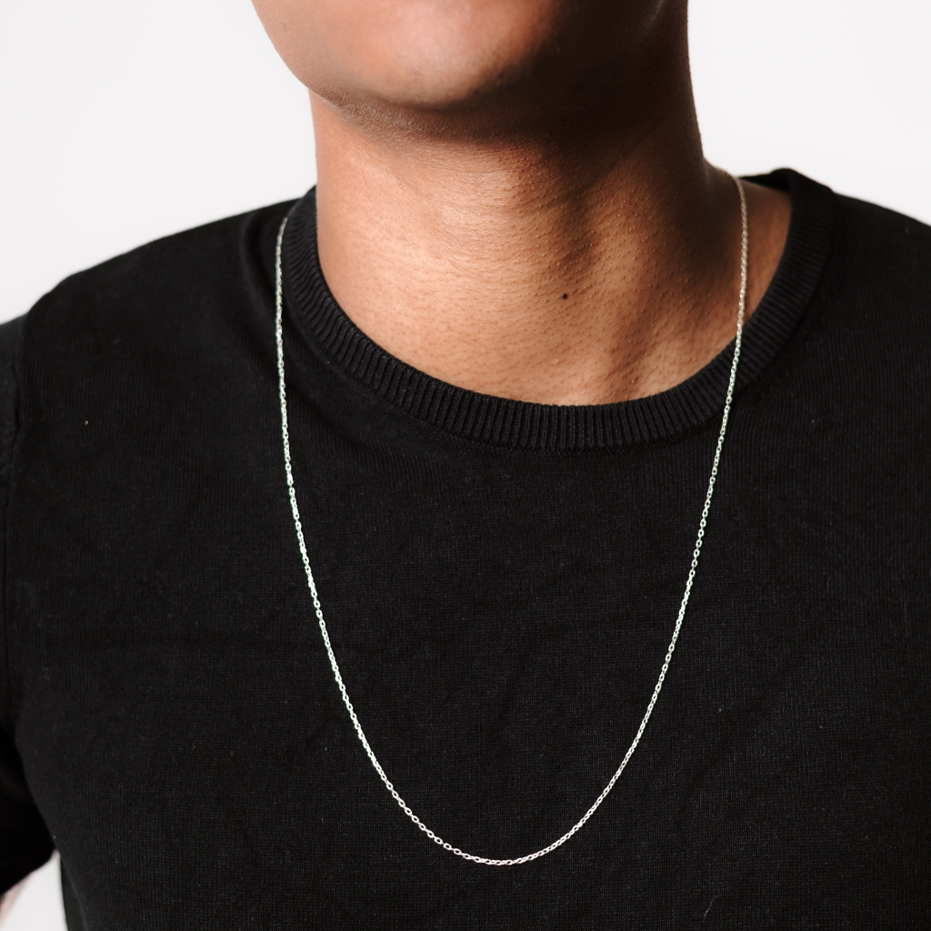 Corrente em Prata 925 - Cadeado 1mm