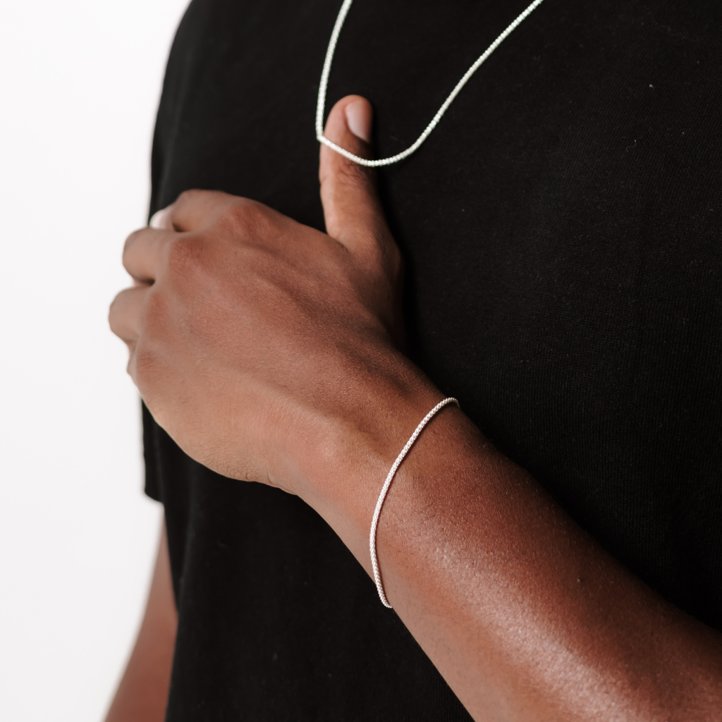 Pulseira em Prata 925 - Pipoca 2mm