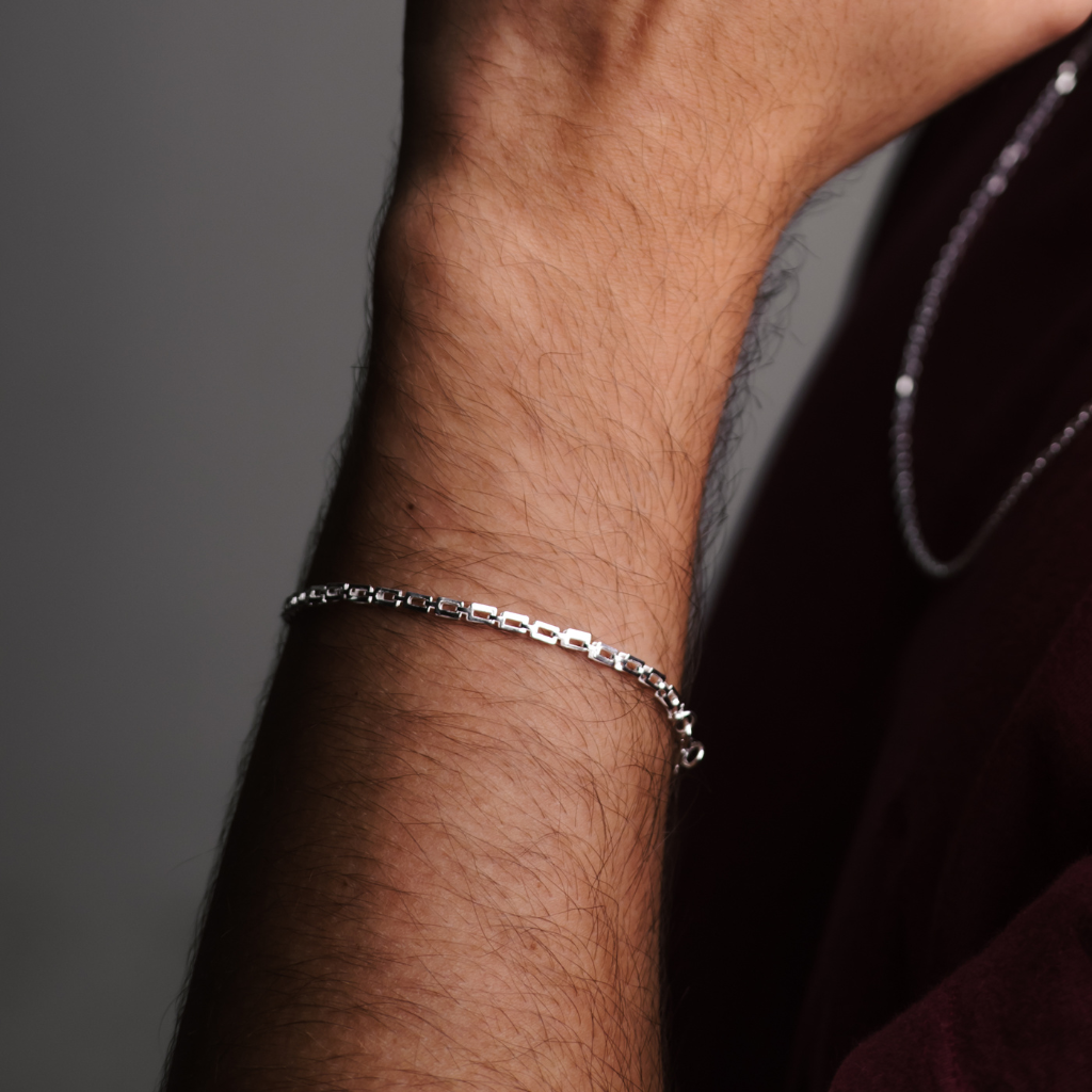 Pulseira em Prata 925 - Elo Quadrado