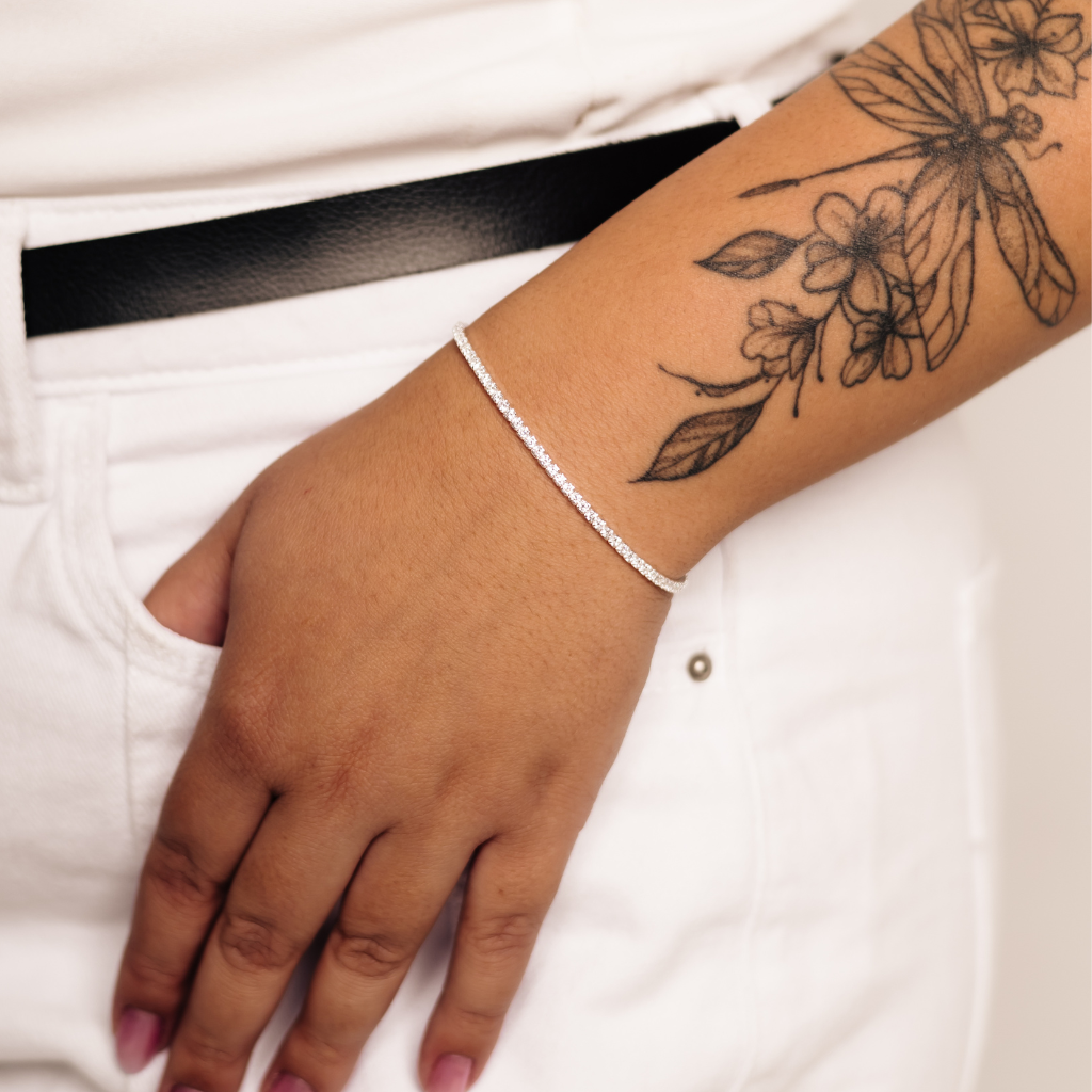 Pulseira Feminina em Prata - Riviera 2mm