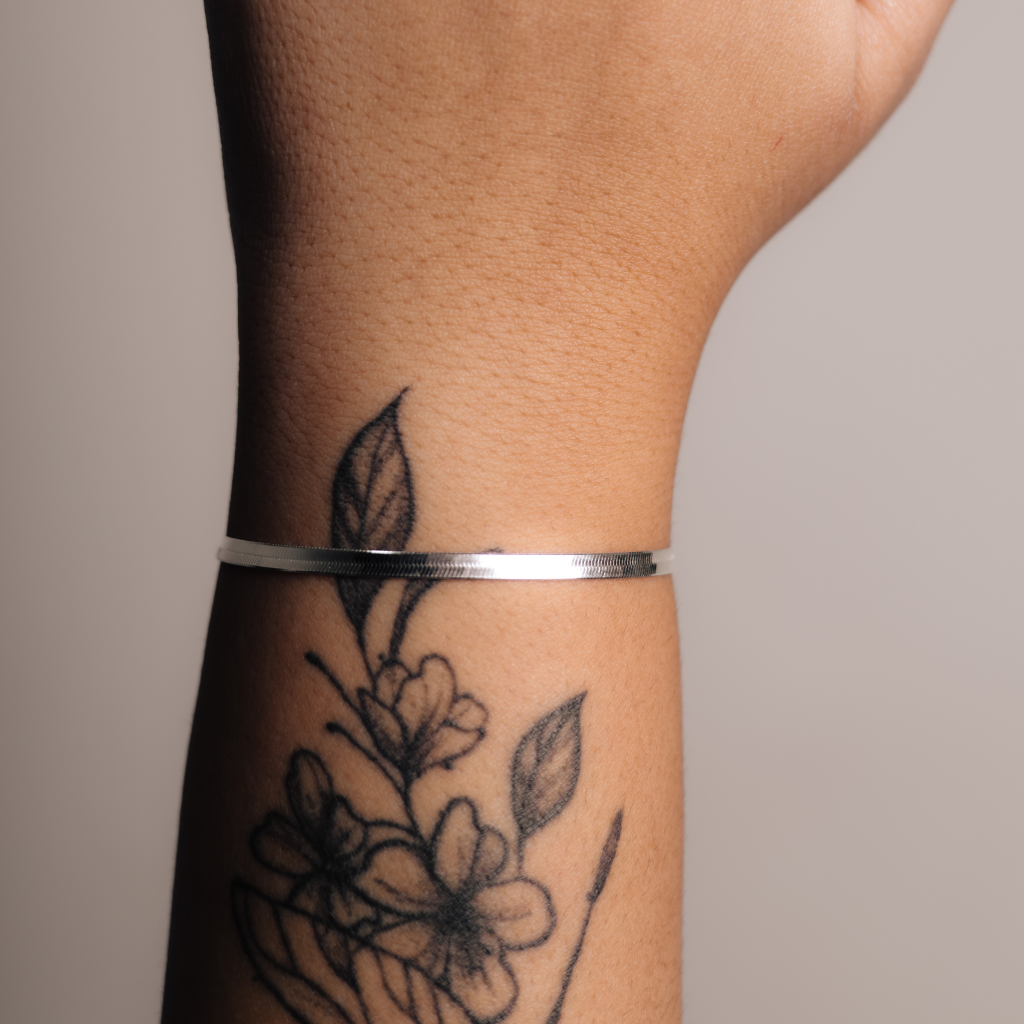 Pulseira Feminina em Prata - Laminada
