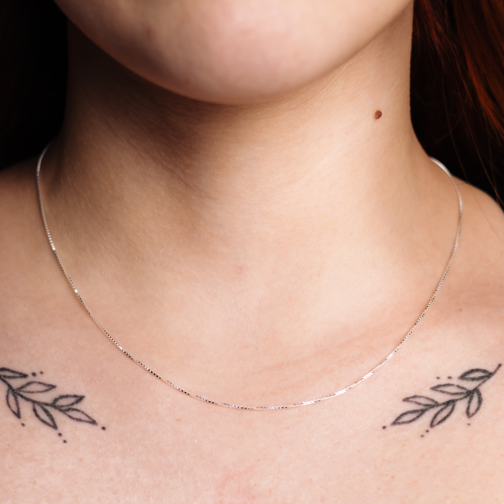 Corrente Feminina em Prata - Veneziana