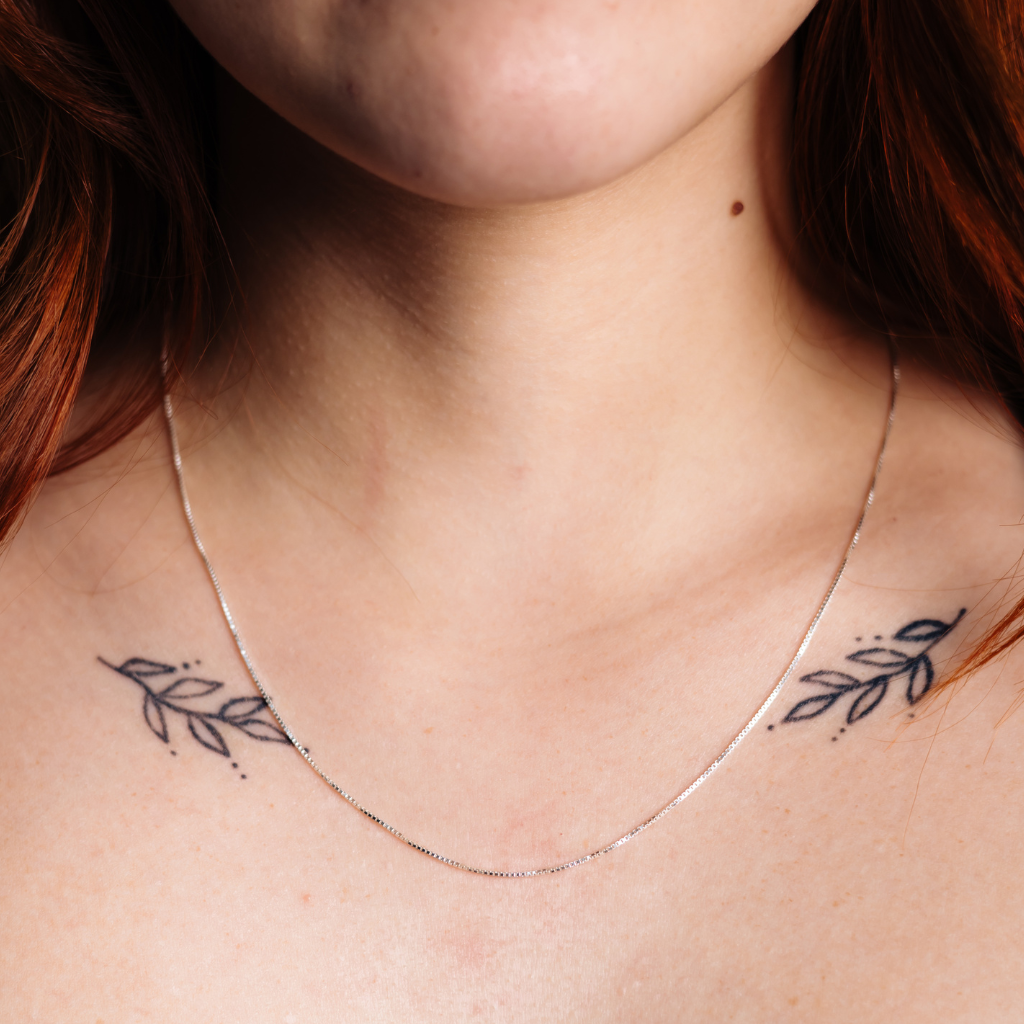 Corrente Feminina em Prata - Veneziana