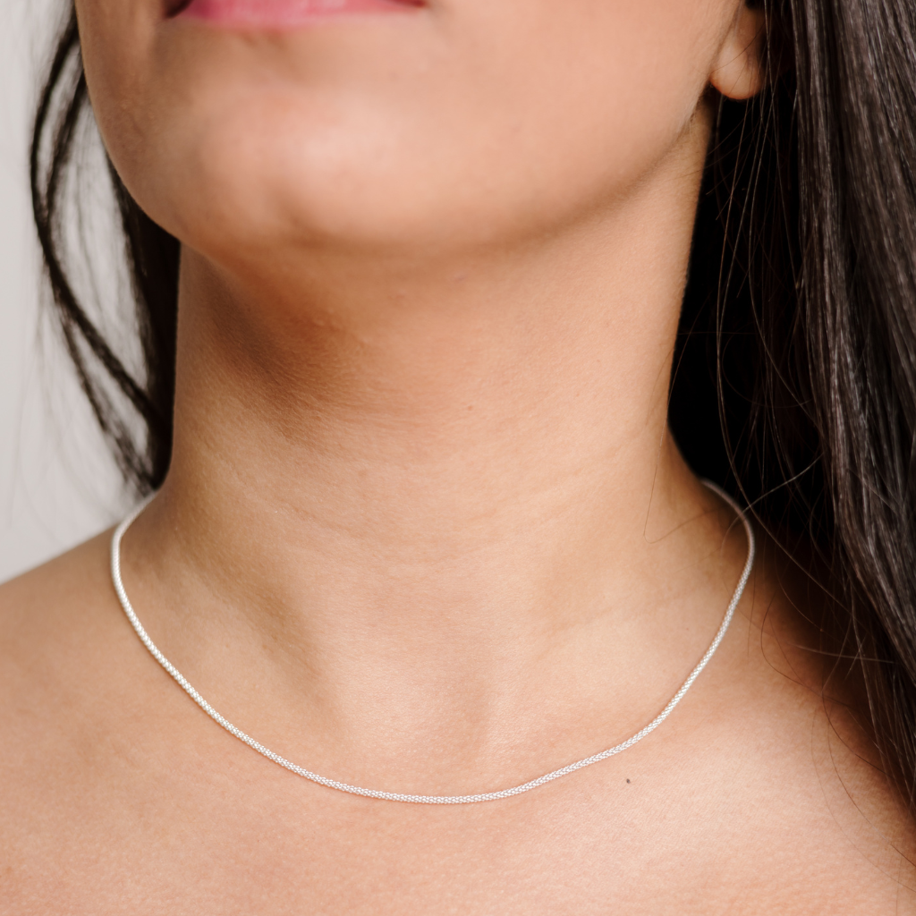 Corrente Feminina em Prata - Pipoca 2mm