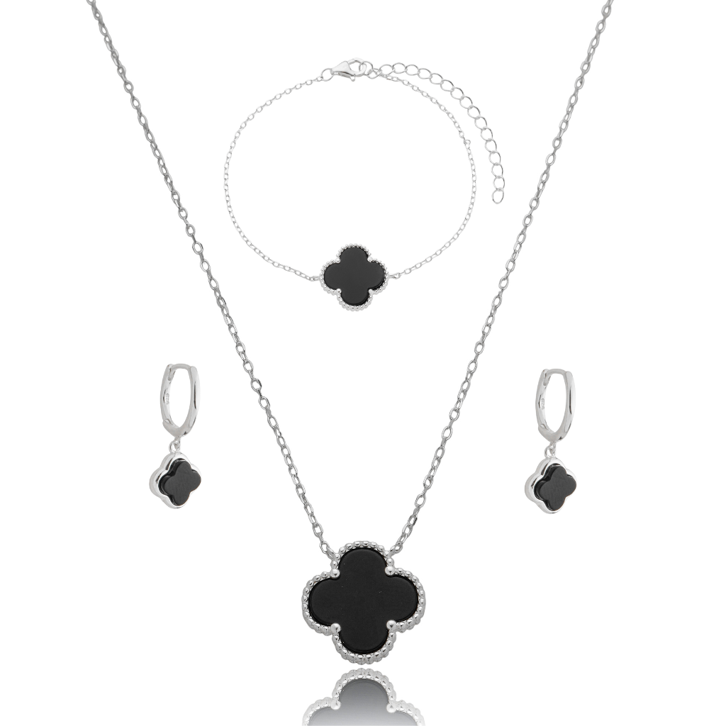 Conjunto Feminino em Prata - Trevo Único