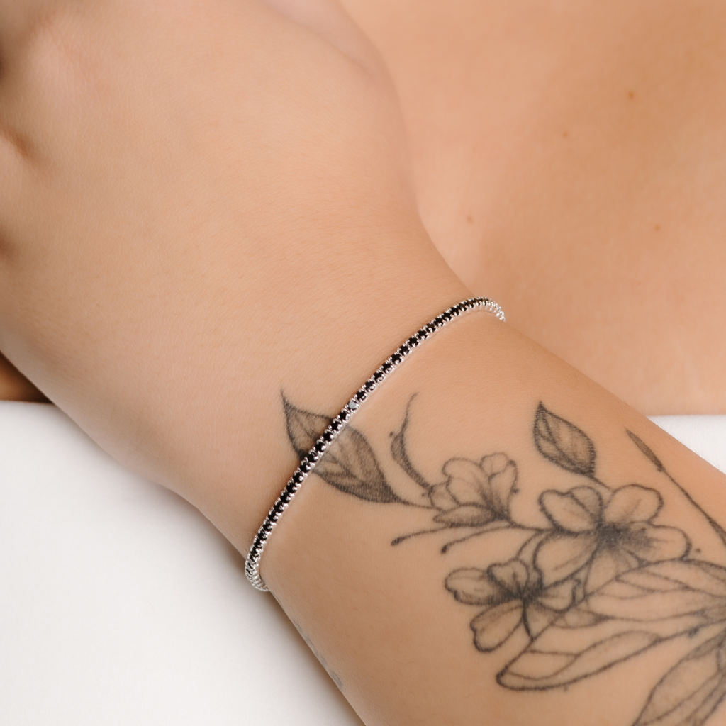 Pulseira Feminina em Prata - Riviera Ônix