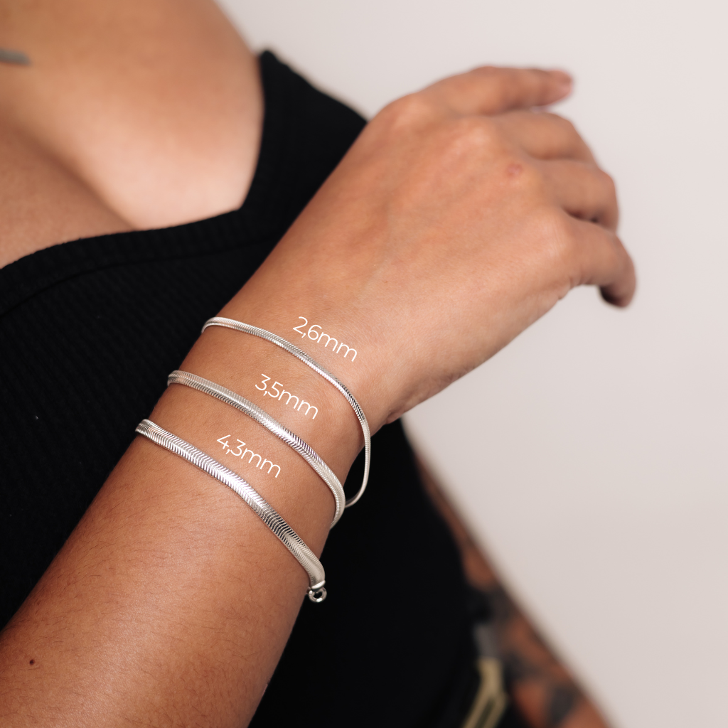 Pulseira Feminina em Prata - Cobra 2,6mm