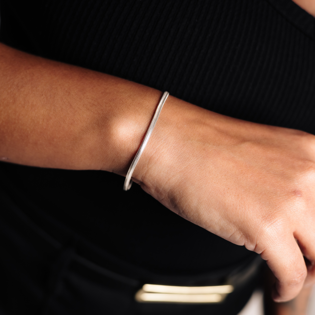 Pulseira Feminina em Prata - Cobra 2,6mm