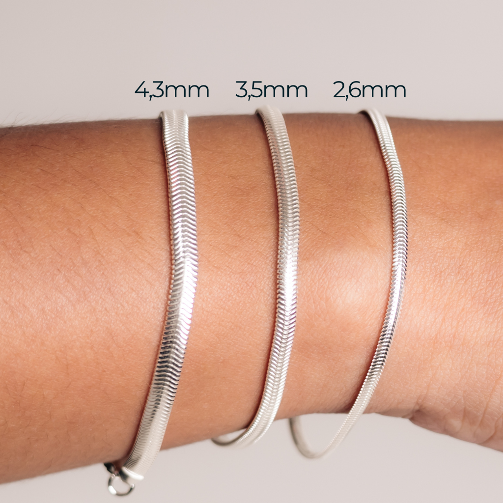 Pulseira Feminina em Prata - Cobra 2,6mm