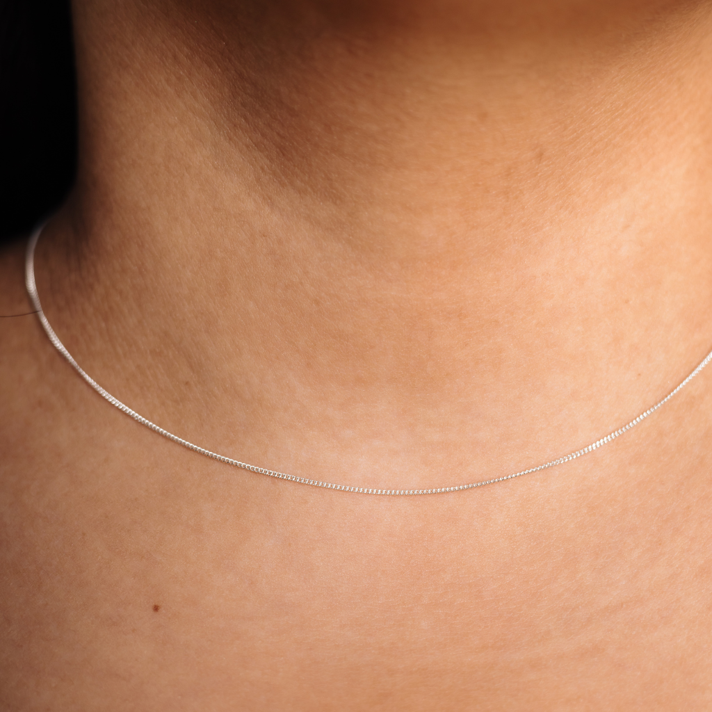 Corrente Feminina em Prata - Grumet 1mm