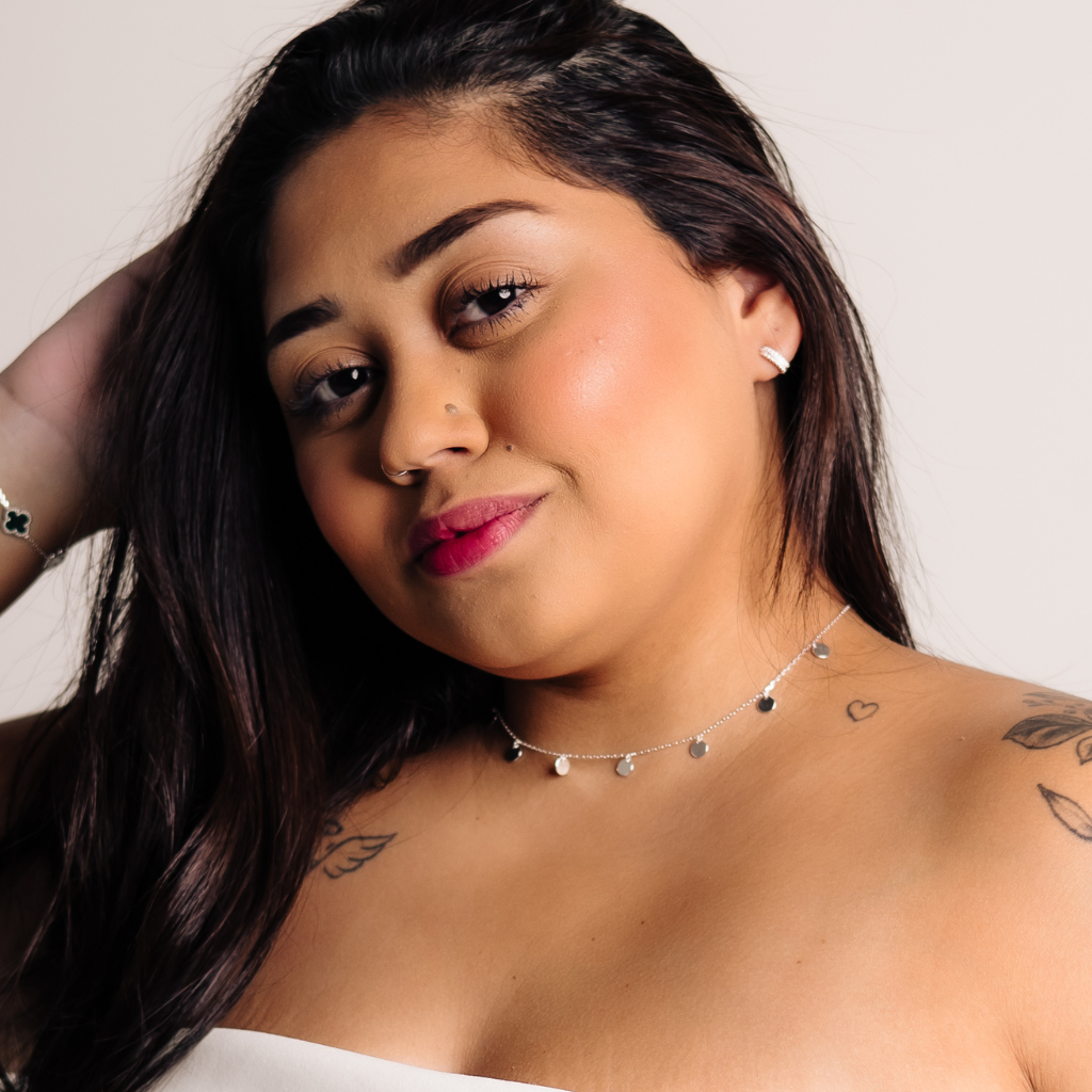 Choker Feminina em Prata - Medalhas Lisas