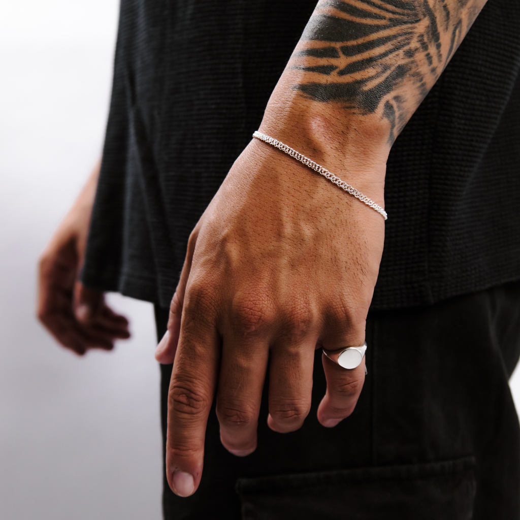 Pulseira em Prata 925 - Grumet Duplo 3mm