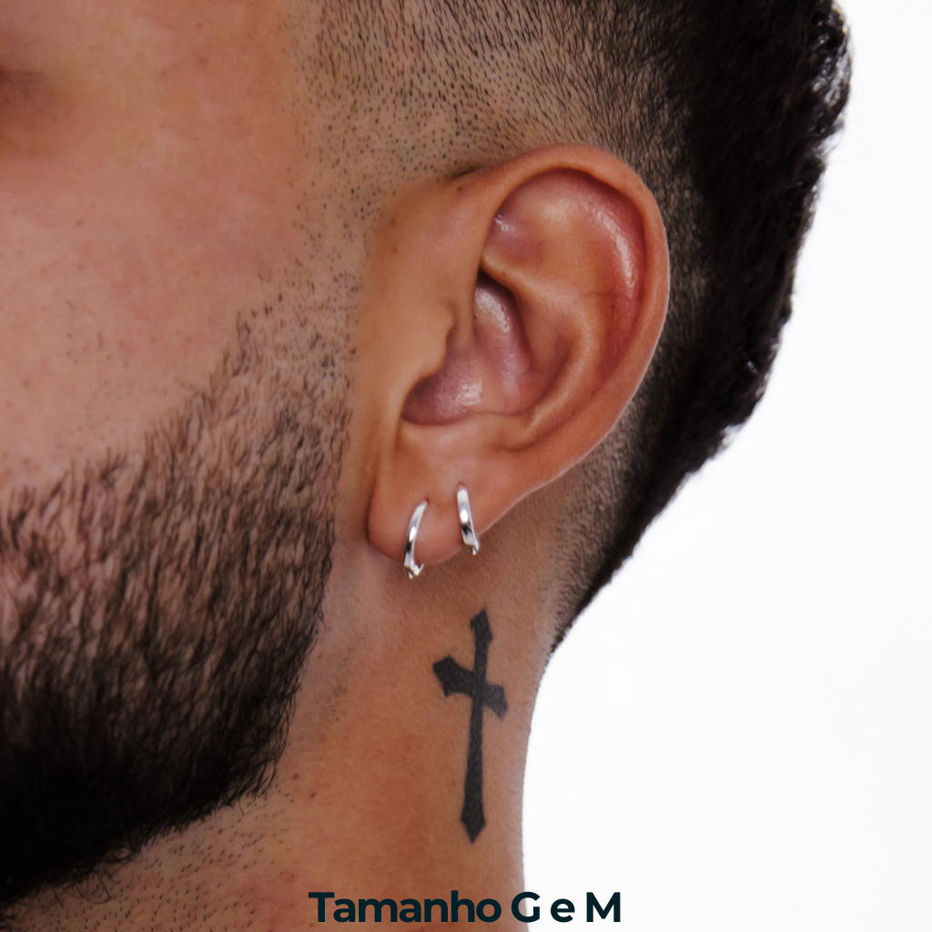 Brinco em Prata 925 - Argola Lisa Click