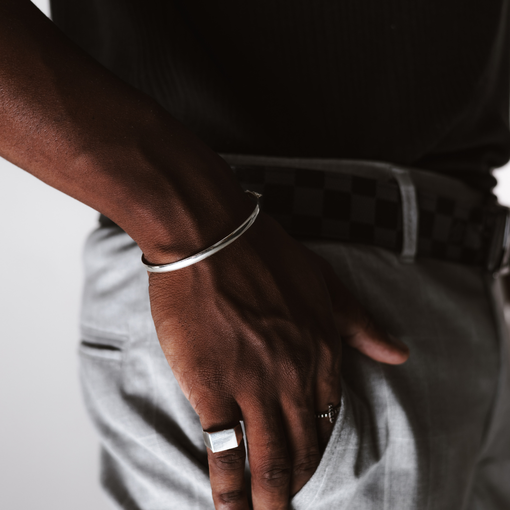 Bracelete em Prata 925 - Fio Abaulado 4mm