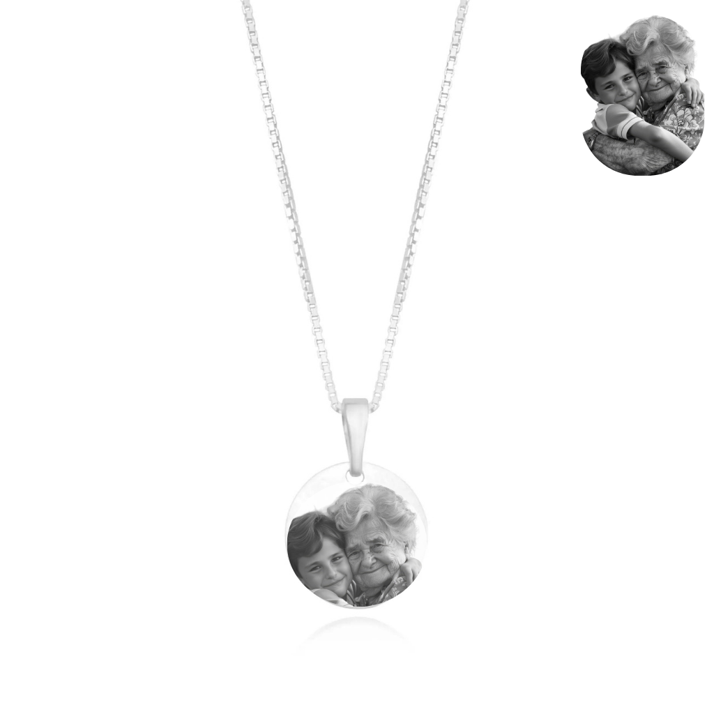 Pingente em Prata 925 - Medalha com Foto