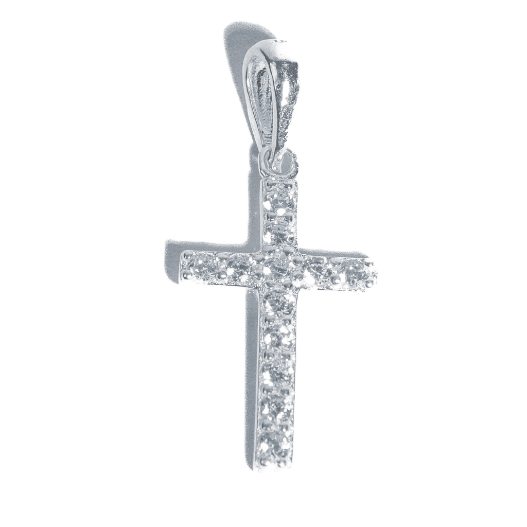 Pingente em Prata 925 - Cruz Cravejada G