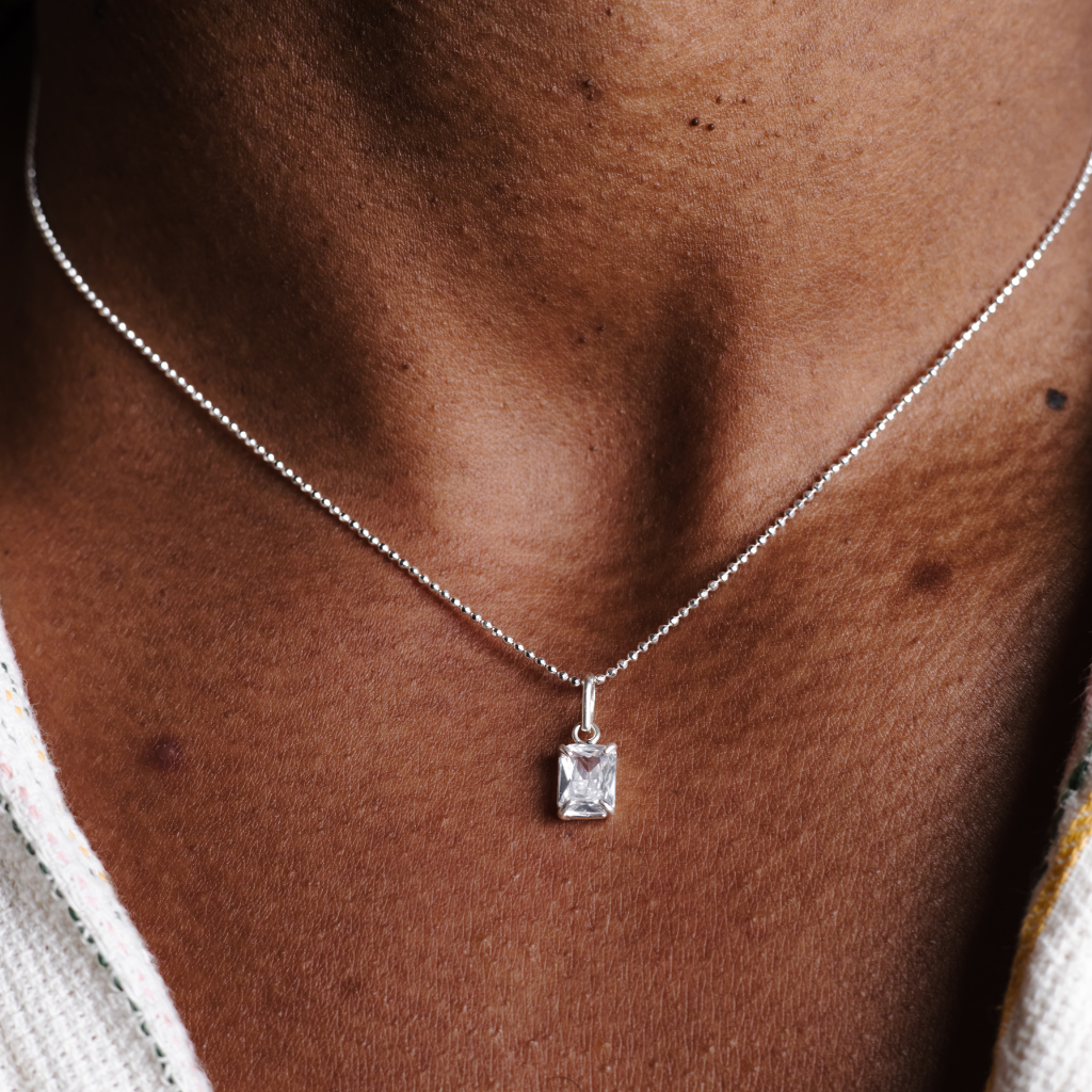 Pingente em Prata 925 - Zircônia Branca