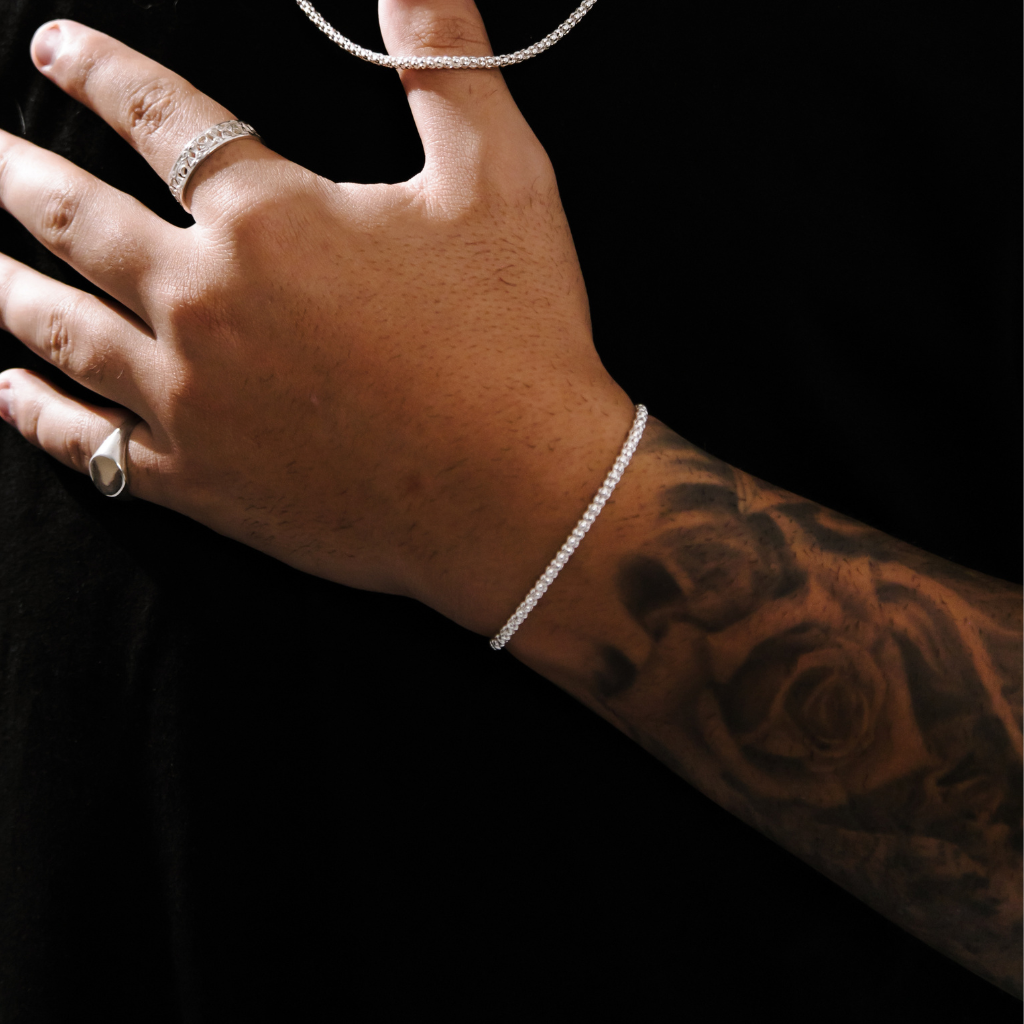 Pulseira em Prata 925 - Pipoca 3mm