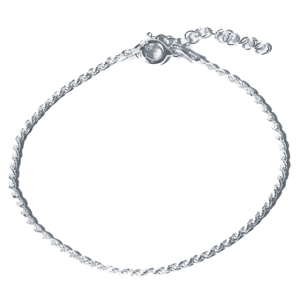 Pulseira Feminina em Prata - Cordão Baiano 1,5mm