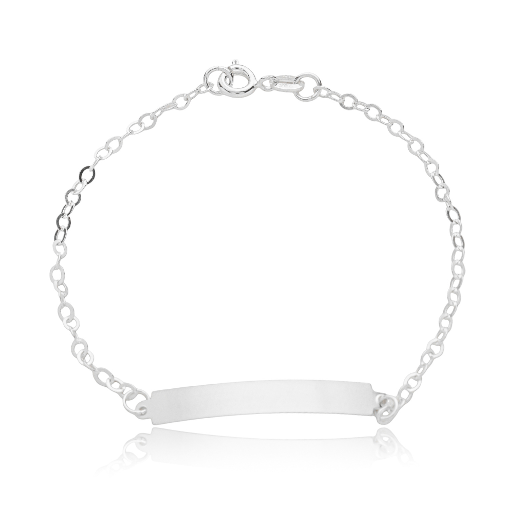 Pulseira Feminina em Prata - Placa Lisa Personalizável