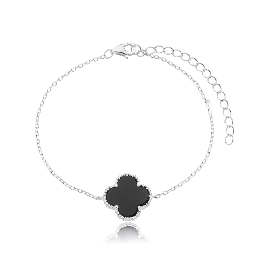 Pulseira Feminina em Prata - Trevo Único