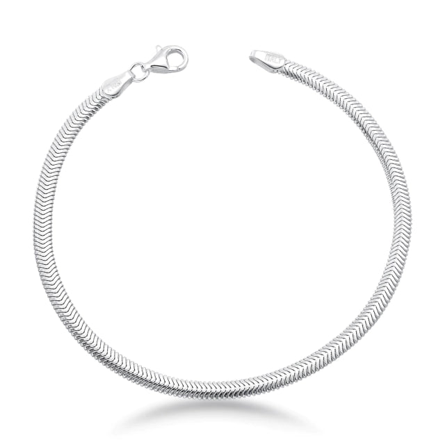 Pulseira Feminina em Prata - Cobra 3,5mm