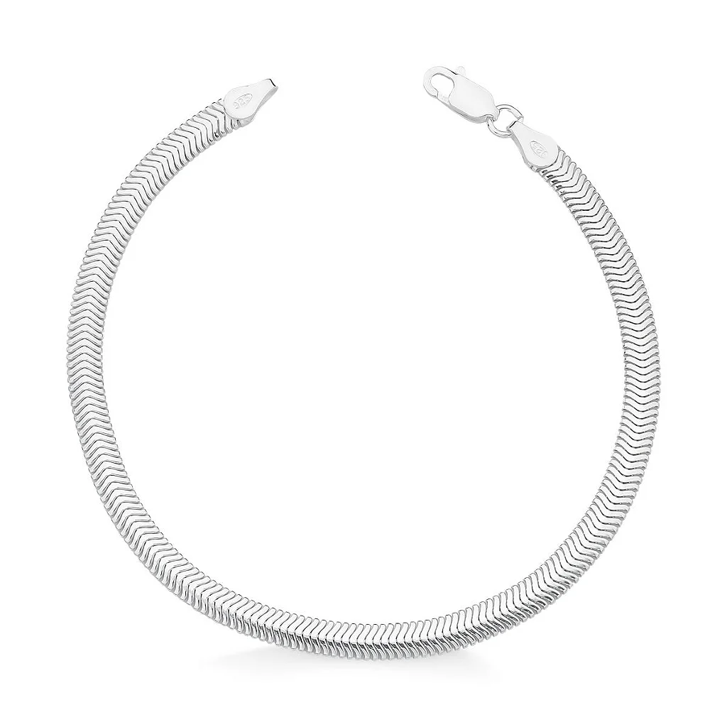 Pulseira Feminina em Prata - Cobra 4,3mm