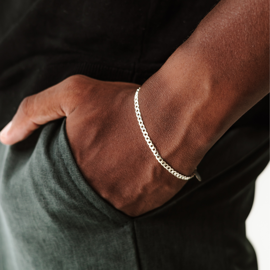 Conjunto corrente e pulseira em prata 925 - Grumet 3mm