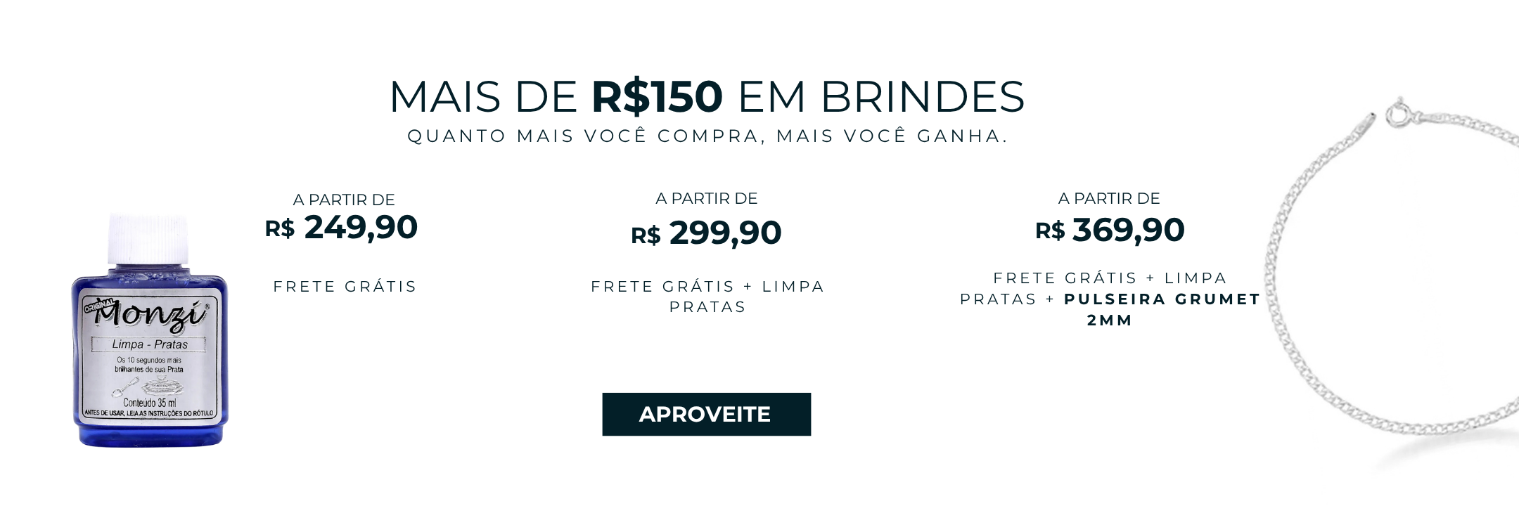 Até R$150,00 em brindes