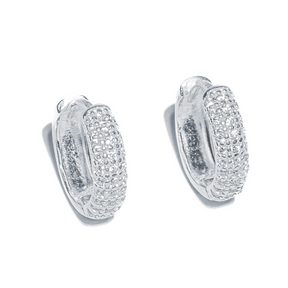 Brinco em Prata 925 - Argola Abaulada Fileira Tripla