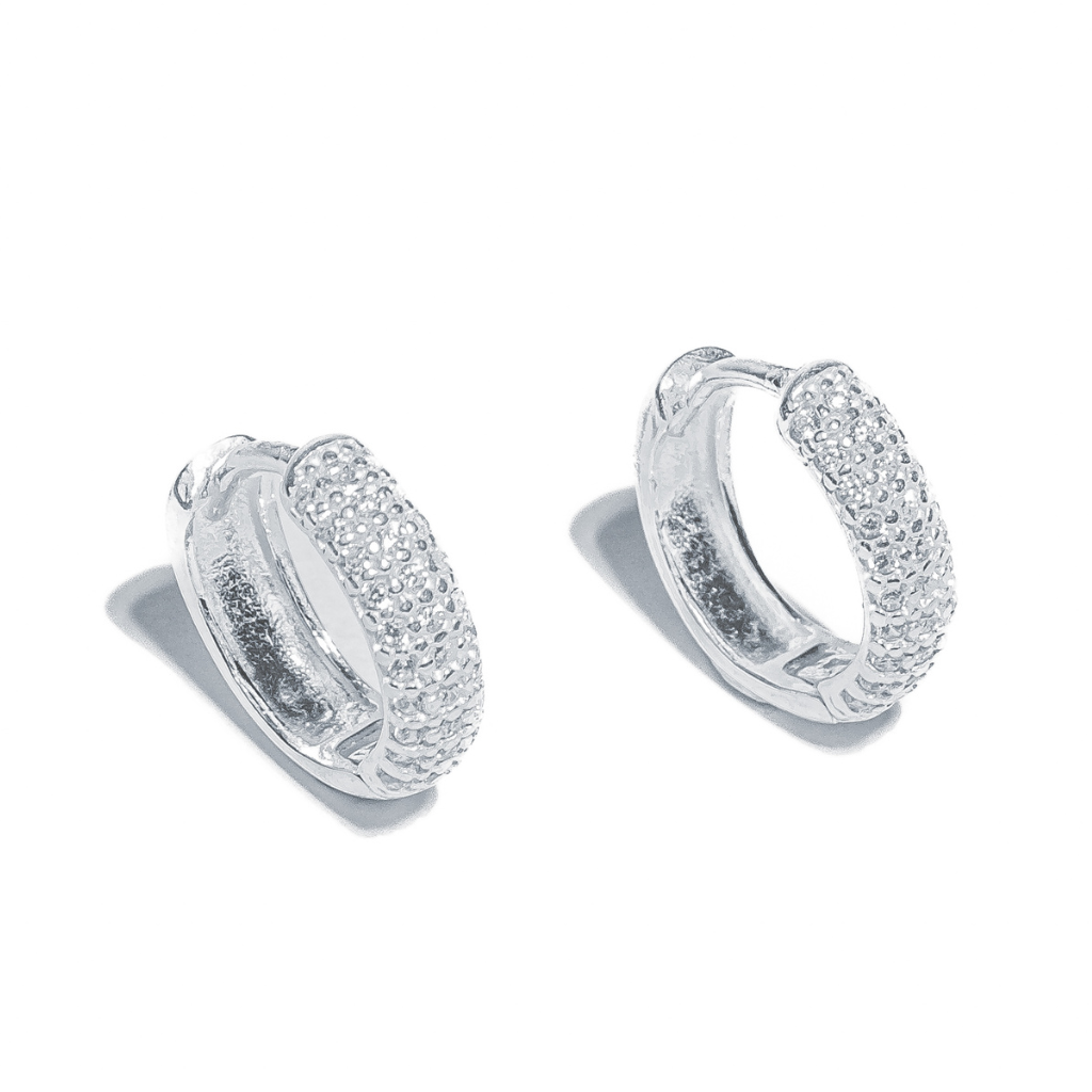 Brinco em Prata 925 - Argola Abaulada Fileira Tripla