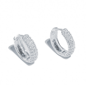 Brinco em Prata 925 - Argola Abaulada Fileira Tripla