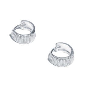 Brinco em Prata 925 - Argola Diamantada Trabalhada