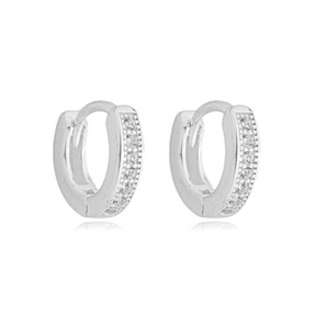 Argola Feminina em Prata 925 - Fileira Única