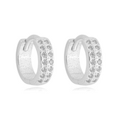Brinco em Prata 925 - Quadrada 2 Fileiras
