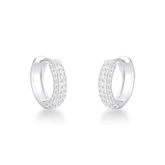 Brinco em Prata 925 - Argola Abaulada Fileira Tripla