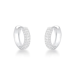 Brinco em Prata 925 - Argola Abaulada Fileira Tripla