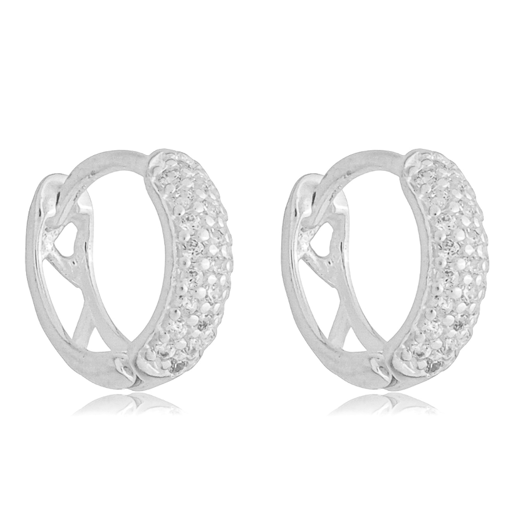 Brinco em Prata 925 - Argola Cravejada