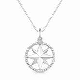 Colar em Prata 925 - Veneziana com Estrela de 8 pontas