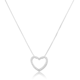 Colar Feminino em Prata - Coração Vazado