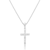 Colar em Prata 925 - Cordão Baiano com Cruz Cravejada G